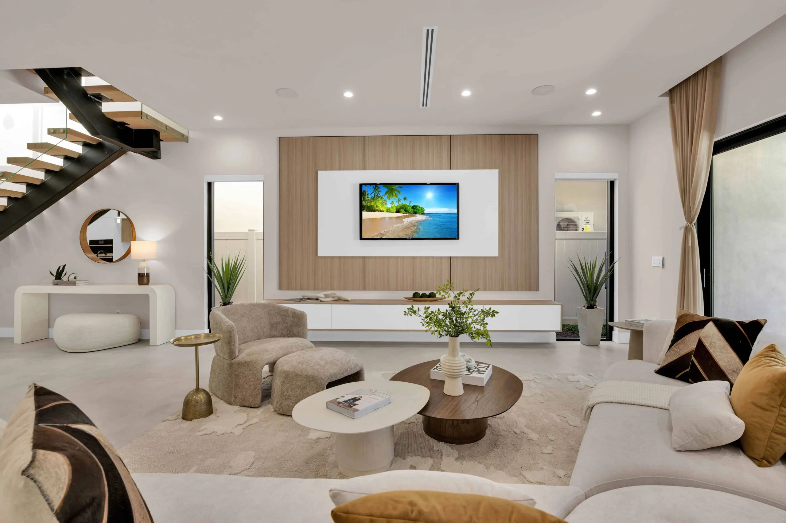 Before and after real estate photo with fixed white balance and contrast